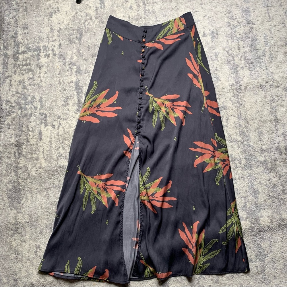 Free People Sammy floral button down maxi skirt